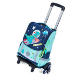 Eazy Kids Dino in Space School Bag With Trolley - Green