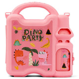 Eazy Kids Dino Party Lunch Box With Bottle - Pink