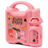 Eazy Kids Dino Party Lunch Box With Bottle - Pink