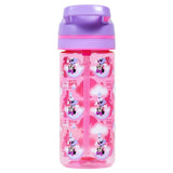 Eazy Kids Disney Minnie Mouse Tritan Water Bottle with Lockable Push button and Carry Handle 420ml - Purple Pink