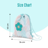 Eazy Kids Drawstring Bag - Daisy Flower Green