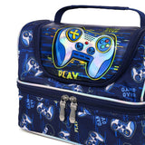 Eazy Kids Gamer Dual Compartment Lunch Bag - Blue