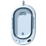 Eazy Kids Temperature Controlled Foldable Bathtub With Head Shampoo Wash Rinse Mug - Blue