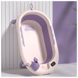 Eazy Kids Temperature Controlled Foldable Bathtub With Head Shampoo Wash Rinse Mug - Purple