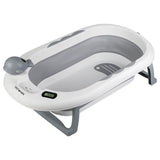 Eazy Kids Temperature Controlled Foldable Bathtub With Head Shampoo Wash Rinse Mug - Grey