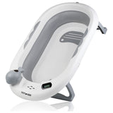 Eazy Kids Temperature Controlled Foldable Bathtub With Head Shampoo Wash Rinse Mug - Grey