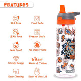 Eazy Kids Gen Z Lunch Box Set, Tritan Water Bottle with Spray 750ml And Snack Box - Grey