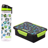 Eazy Kids Gen Z Lunch Box And Tritan Water Bottle With Carry handle 650ml  - Black
