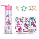 Eazy Kids Girl Thing Glitter Bento Lunch Box With Bottle - Pink