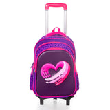 Eazy Kids Love & Hugs  16Inch School Bag With Trolley - Purple