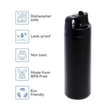 Eazy Kids Double Wall Insulated Sports Water Bottle 550ml - Black