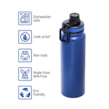 Eazy Kids Double Wall Insulated Tracking Water Bottle 800ml - Blue