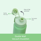 Eazy Kids Double Wall Insulated Tracking Water Bottle 800ml - Green