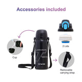 Eazy Kids Double Wall Insulated School Water Bottle 800ml - Black