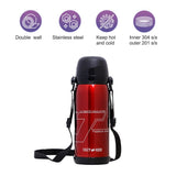 Eazy Kids Double Wall Insulated School Water Bottle 800ml - Red