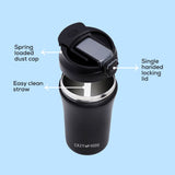 Eazy Kids Double Wall Insulated Tumbler Water Bottle 400ml - Black