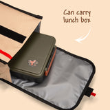 Eazy Kids Insulated, Foldable & Stylish Lunch Bag - Beige & Brown