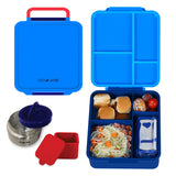Eazy Kids Jumbo Bento Lunch Box set with Lunch Bag - Blue