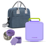 Eazy Kids Jumbo Bento Lunch Box set with Lunch Bag - Purple