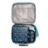 Eazy Kids Aircraft Jumbo Bento Lunch Box With Steel Water Bottle, Spoon & Fork Set, And Insulated Lunch Bag - Blue
