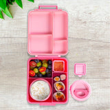 Eazy Kids Jumbo Bento Lunch Box With Thermos & Dip Jar- Pink