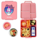 Eazy Kids Cosmic Girl Jumbo Bento Lunch Box With Insulated Jar - Pink