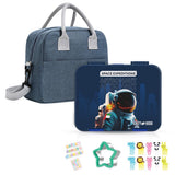 Eazy Kids SpaceEx Bento Lunch Box with Lunch Bag - Blue