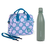 Eazy Kids Steel Water Bottle With Lunch Bag, 1L Green