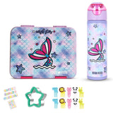 Eazy Kids Mermaid Tritan Lunch Box With Water Bottle 640ml - Purple