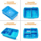 Eazy Kids Jawsome Lunch Box, Tritan Water Bottle With 2in1 Drinking Flip Lid and Sipper -Blue