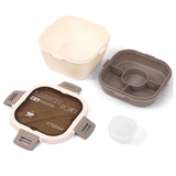 Eazy Kids 5 Compartment Lunch Box With Utensils 1700ml - White