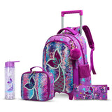 Eazy Kids Mermaid School Bag - Glitter Purple (Set of 4)