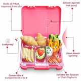 Eazy Kids 6 & 4 Convertible Bento Lunch Box - Unicorn Pink