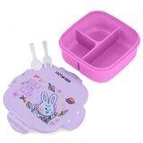 Eazy Kids Square 1000ml Bento Lunch Box - Rabbit Pink