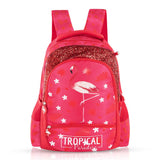 Eazy Kids Tropical 17Inch School Bag with Lunch Bag and Pencil Case - Pink (Set of 3)
