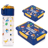 Eazy Kids Dinosaur School Bag Combo Set - Blue (Set of 5)