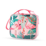 Eazy Kids Tropical 17Inch Trolley School Bag with Lunch Bag, Pencil Case, Lunch Box and Water Bottle - Pink (Set of 5)
