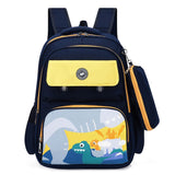 Eazy Kids 18Inch Dino School Bag With Pencil Case -Blue