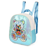 Eazy Kids Sequin School Backpack 11Inch - Teddy Green