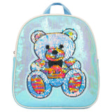 Eazy Kids Sequin School Backpack 11Inch - Teddy Green