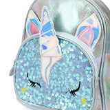 Eazy Kids Sequin School Backpack 11Inch- Unicorn Green