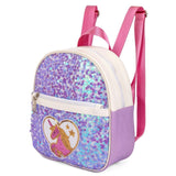 Eazy Kids Sequin School Backpack 9Inch- Horse Purple