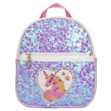 Eazy Kids Sequin School Backpack 9Inch- Horse Purple