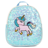 Eazy Kids Sequin School Backpack 9Inch- Unicorn Green
