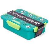 Eazy Kids Soccer Lunch Box Set And Tritan Water Bottle With 2in1 Drinking, Flip Lid And Sipper 650ml - Green