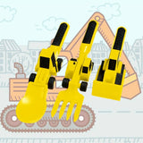 Eazy Kids Truck Design Spoon, Fork & Pusher - Yellow (3Pcs)