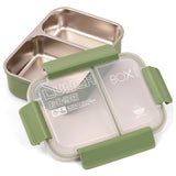 Eazy Kids Stainless Steel 2 Compartment Lunch Box 1100ml - Green