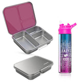 Eazy Kids Stainless Steel Bento Box With Sipper Water Bottle - Pink