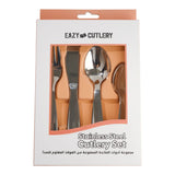 Eazy Kids Stainless Steel Cutlery Set With Grey Silicon Pouch - 4Pcs