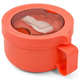 Eazy Kids Stainless Steel Lunch Box With Folding Spoon 850ml - Pink